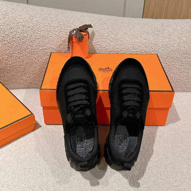 MAINLAND SNEAKER IN FULL BLACK SUEDE AND BREATHABLE MESH FABRIC