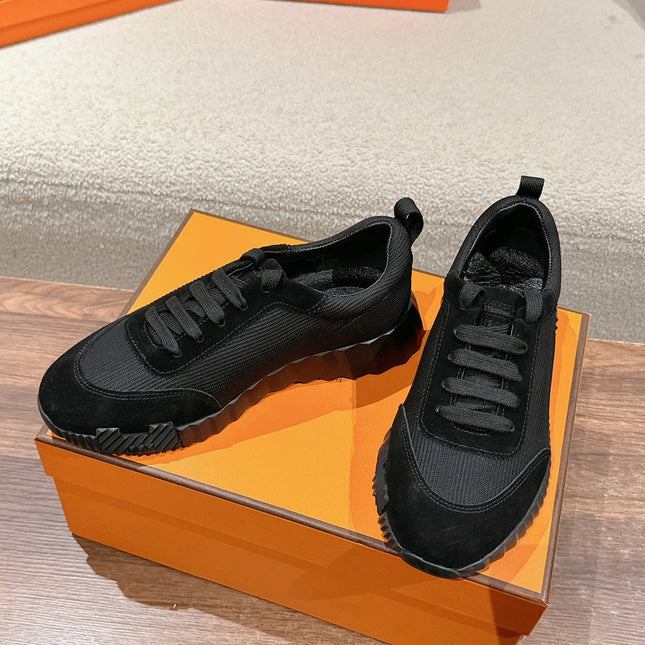 MAINLAND SNEAKER IN FULL BLACK SUEDE AND BREATHABLE MESH FABRIC