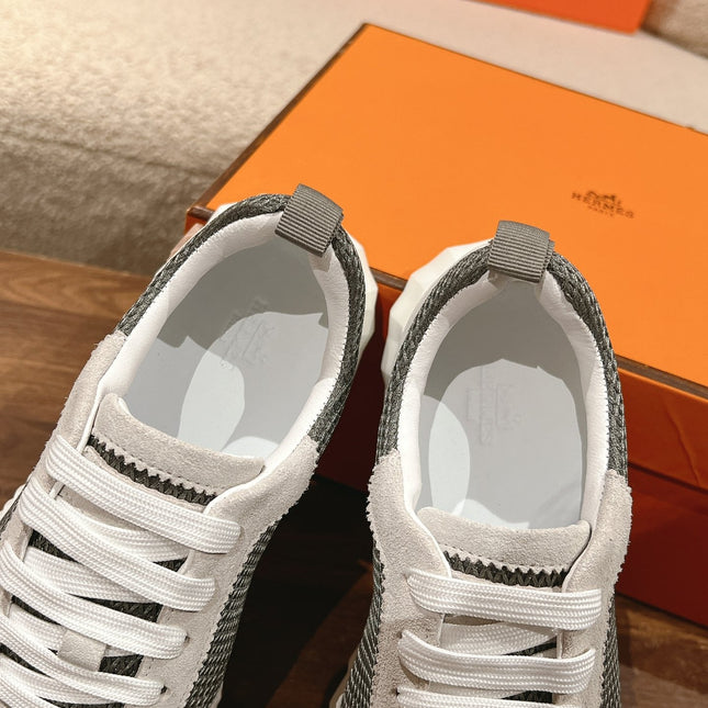 MAINLAND SNEAKER IN PALE GRAY SUEDE AND SMOKE GRAY BREATHABLE MESH FABRIC