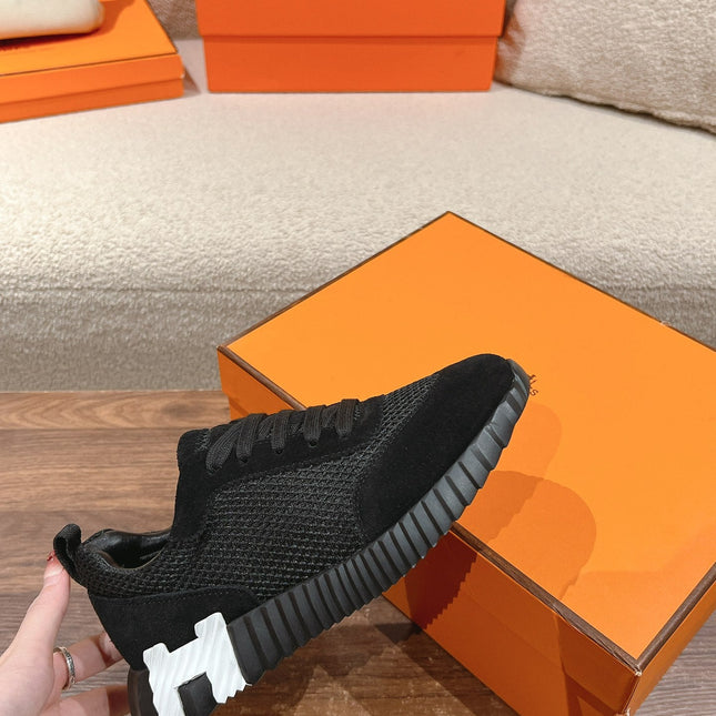 MAINLAND SNEAKER IN BLACK SUEDE AND BREATHABLE MESH FABRIC