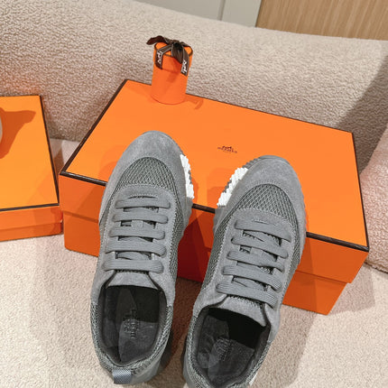 MAINLAND SNEAKER IN MOUSE GRAY SUEDE AND BREATHABLE MESH FABRIC