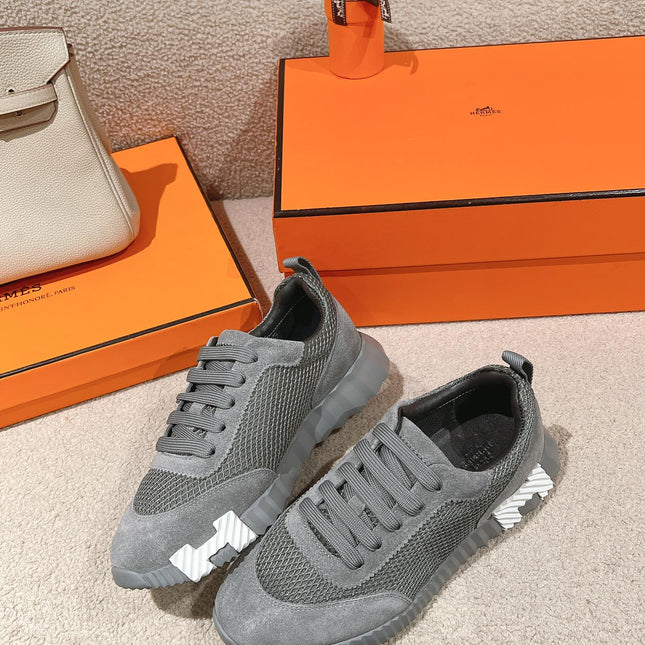 MAINLAND SNEAKER IN MOUSE GRAY SUEDE AND BREATHABLE MESH FABRIC