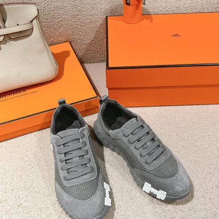 MAINLAND SNEAKER IN MOUSE GRAY SUEDE AND BREATHABLE MESH FABRIC