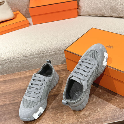 MAINLAND SNEAKER IN MOUSE GRAY SUEDE AND BREATHABLE MESH FABRIC