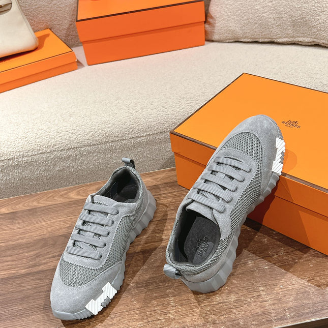 MAINLAND SNEAKER IN MOUSE GRAY SUEDE AND BREATHABLE MESH FABRIC