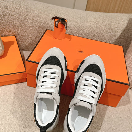 MAINLAND SNEAKER IN PALE GRAY SUEDE AND BLACK BREATHABLE MESH FABRIC