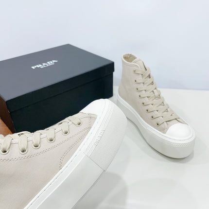 HIGH-TOP SEANKERS IN BEIGE CANVAS