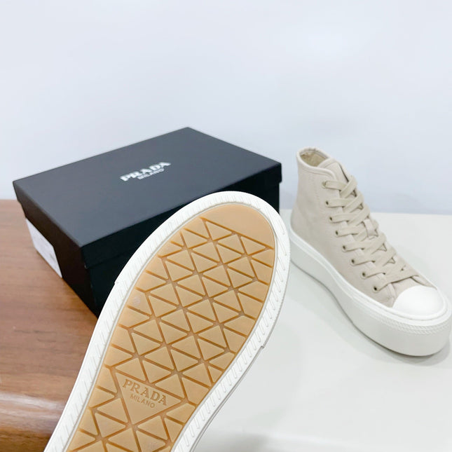 HIGH-TOP SEANKERS IN BEIGE CANVAS