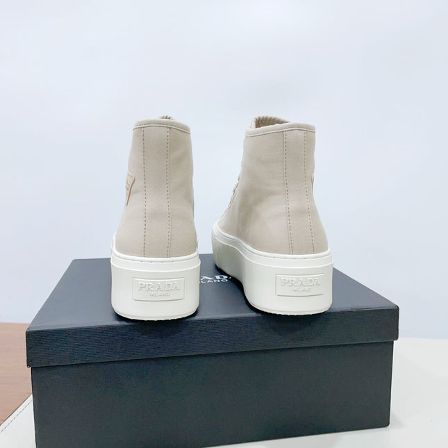 HIGH-TOP SEANKERS IN BEIGE CANVAS