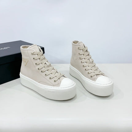 HIGH-TOP SEANKERS IN BEIGE CANVAS