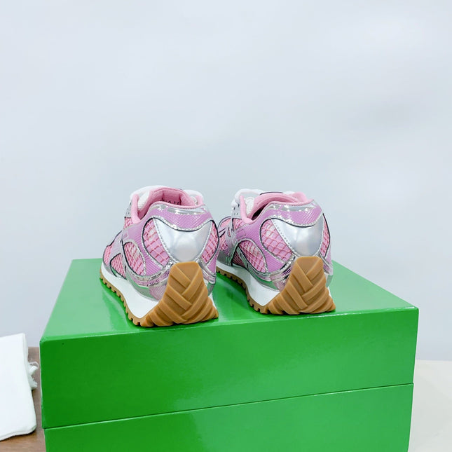 ORBIT SNEAKER IN BLUSH PINK TECHNICAL FABRIC AND METALLIC MESH