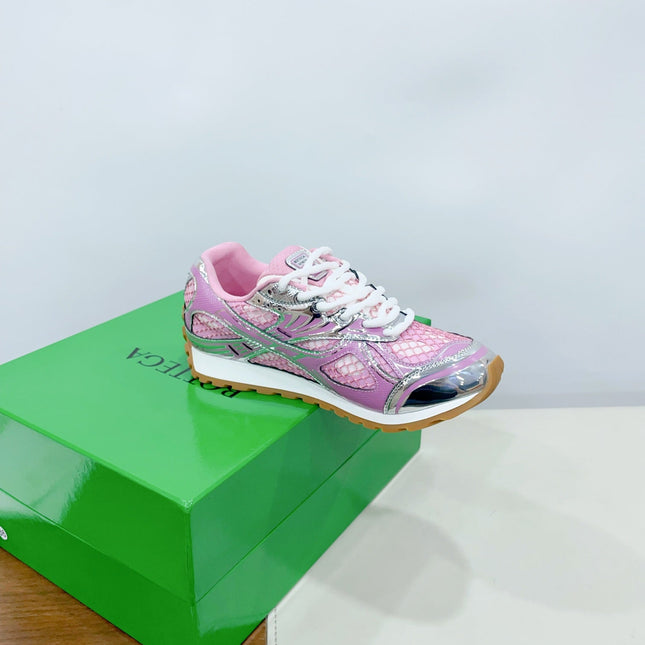 ORBIT SNEAKER IN BLUSH PINK TECHNICAL FABRIC AND METALLIC MESH