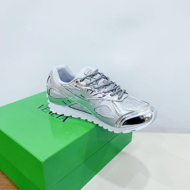 ORBIT SNEAKER IN SILVER TECHNICAL FABRIC AND METALLIC MESH