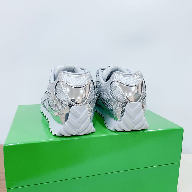 ORBIT SNEAKER IN SILVER TECHNICAL FABRIC AND METALLIC MESH