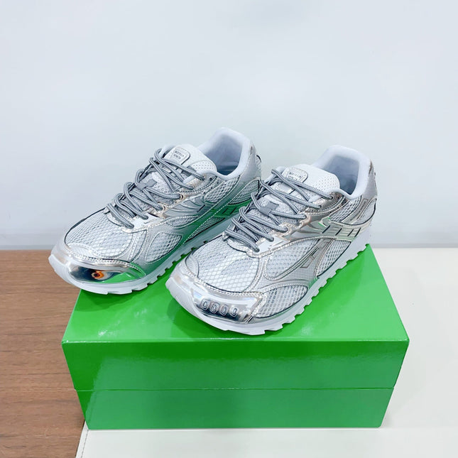 ORBIT SNEAKER IN SILVER TECHNICAL FABRIC AND METALLIC MESH