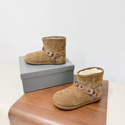 BALENCIAGA 25S ALASKA ANKLE BOOTS IN LIGHT BROWN SUEDE AND LAMBSKIN