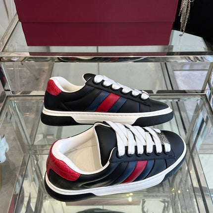 GG ACE SNEAKER IN BLACK SHEEPSKIN