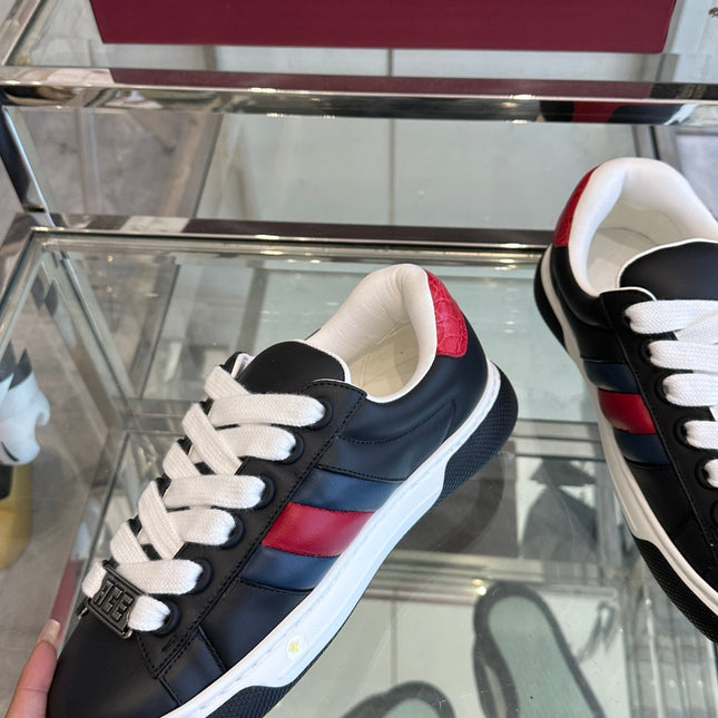 GG ACE SNEAKER IN BLACK SHEEPSKIN