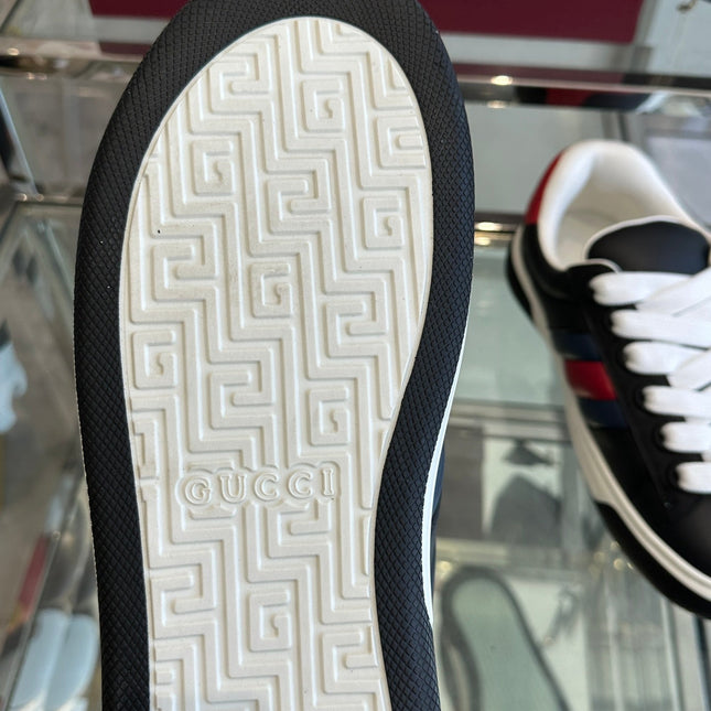 GG ACE SNEAKER IN BLACK SHEEPSKIN