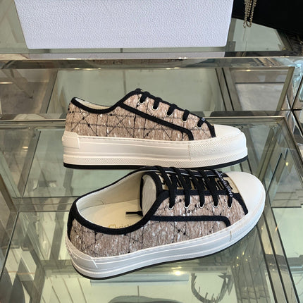 WALK'N PLATFORM SNEAKER BEIGE AND BLACK CANNAGE TWEED