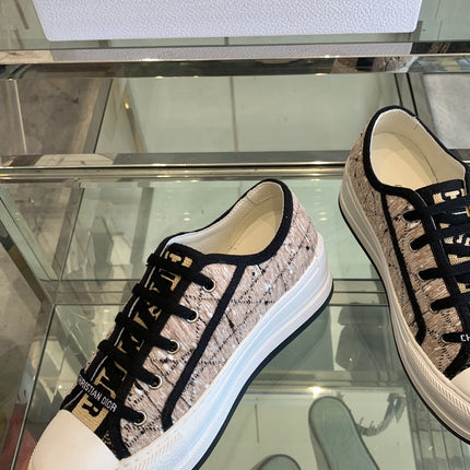 WALK'N PLATFORM SNEAKER BEIGE AND BLACK CANNAGE TWEED