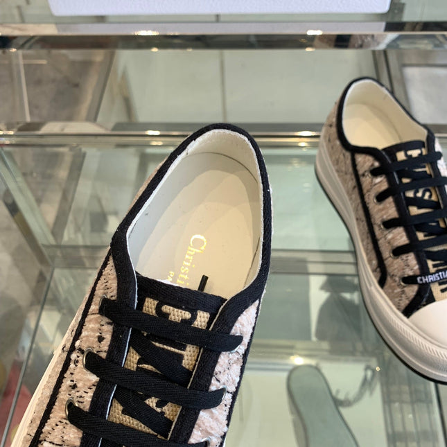 WALK'N PLATFORM SNEAKER BEIGE AND BLACK CANNAGE TWEED