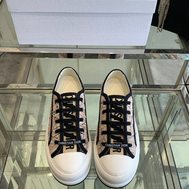 WALK'N PLATFORM SNEAKER BEIGE AND BLACK CANNAGE TWEED