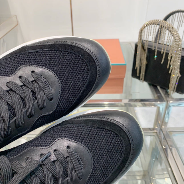 SNEAKER IN BLACK CANVAS MIX SUEDE WITH LAMBSKIN