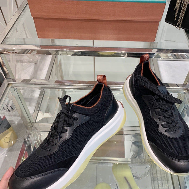 SNEAKER IN BLACK CANVAS MIX SUEDE WITH LAMBSKIN