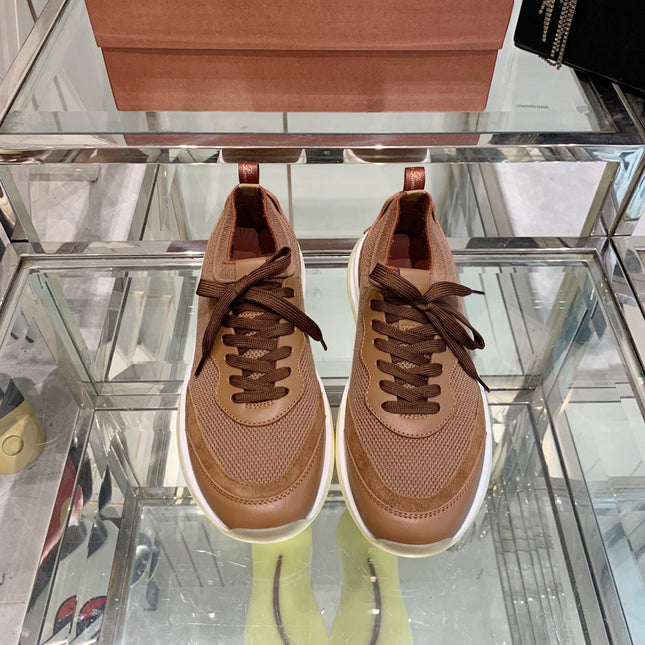 SNEAKER IN BURNT ORANGE CANVAS MIX SUEDE WITH LAMBSKIN