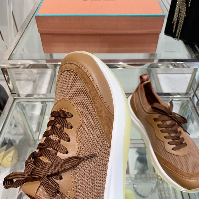 SNEAKER IN BURNT ORANGE CANVAS MIX SUEDE WITH LAMBSKIN