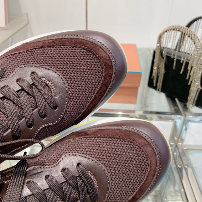 SNEAKER IN MAHOGANY RED CANVAS MIX SUEDE WITH LAMBSKIN