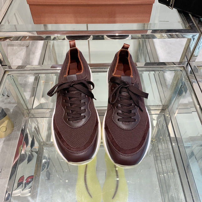 SNEAKER IN MAHOGANY RED CANVAS MIX SUEDE WITH LAMBSKIN