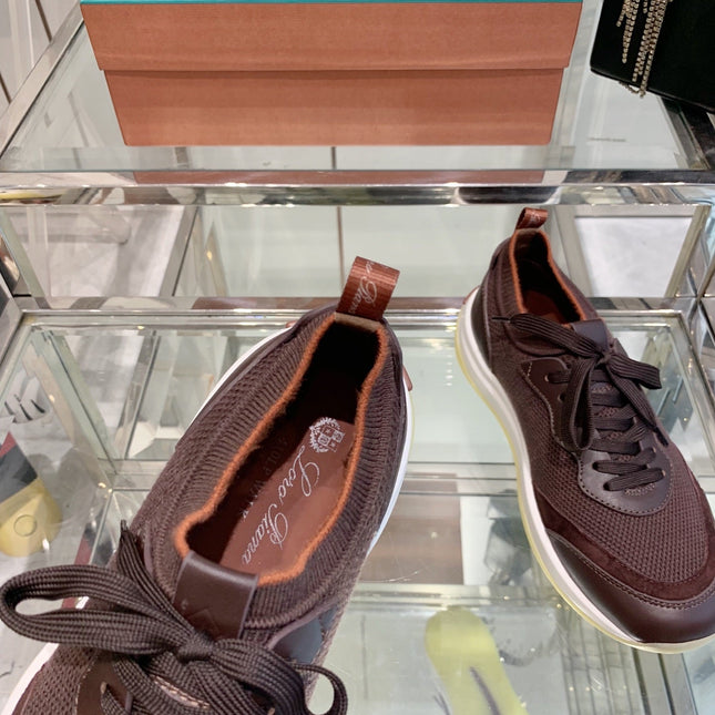 SNEAKER IN MAHOGANY RED CANVAS MIX SUEDE WITH LAMBSKIN