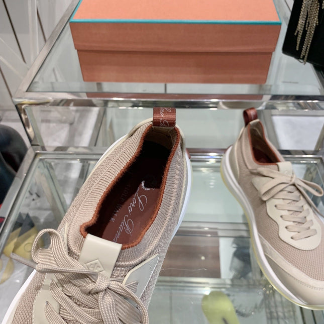 SNEAKER IN LIGHT PINK CANVAS MIX SUEDE WITH LAMBSKIN