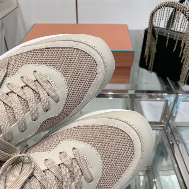 SNEAKER IN LIGHT PINK CANVAS MIX SUEDE WITH LAMBSKIN