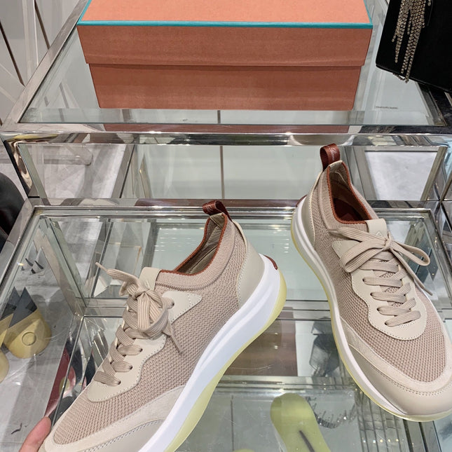 SNEAKER IN LIGHT PINK CANVAS MIX SUEDE WITH LAMBSKIN