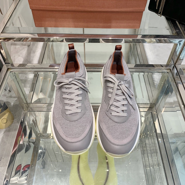 SNEAKER IN GRAY CANVAS MIX SUEDE WITH LAMBSKIN