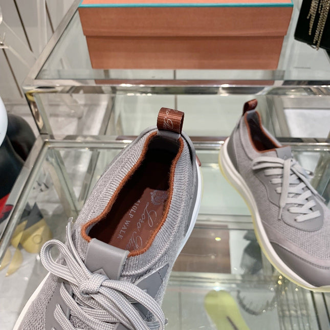 SNEAKER IN GRAY CANVAS MIX SUEDE WITH LAMBSKIN