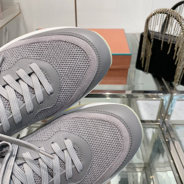 SNEAKER IN GRAY CANVAS MIX SUEDE WITH LAMBSKIN