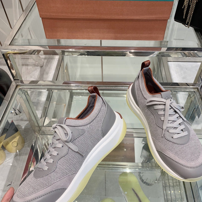 SNEAKER IN GRAY CANVAS MIX SUEDE WITH LAMBSKIN