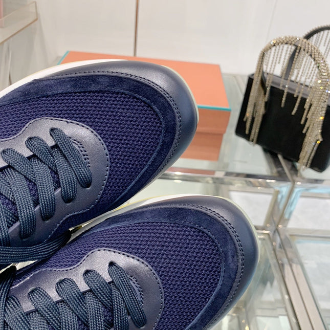 SNEAKER IN MIDNIGHT BLUE CANVAS MIX SUEDE WITH LAMBSKIN