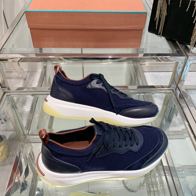 SNEAKER IN MIDNIGHT BLUE CANVAS MIX SUEDE WITH LAMBSKIN