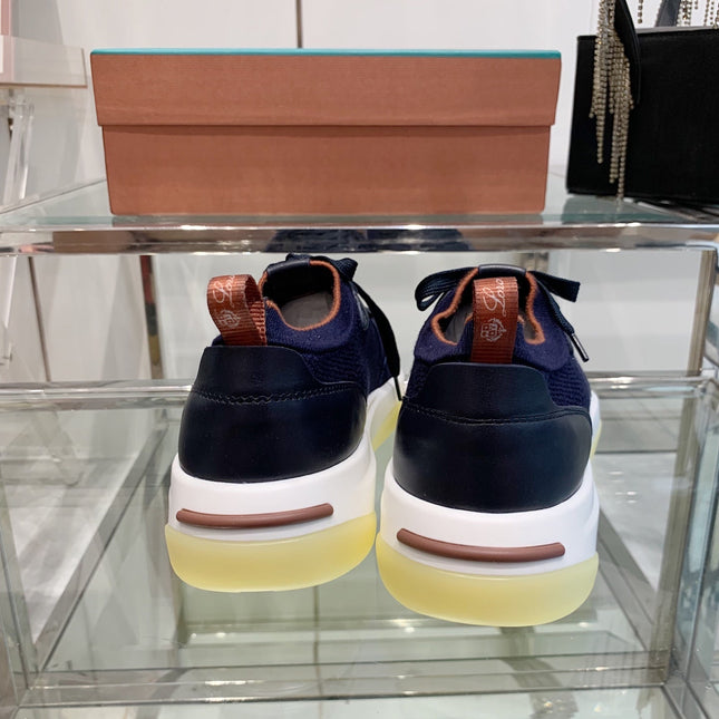 SNEAKER IN MIDNIGHT BLUE CANVAS MIX SUEDE WITH LAMBSKIN