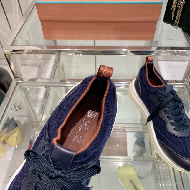 SNEAKER IN MIDNIGHT BLUE CANVAS MIX SUEDE WITH LAMBSKIN