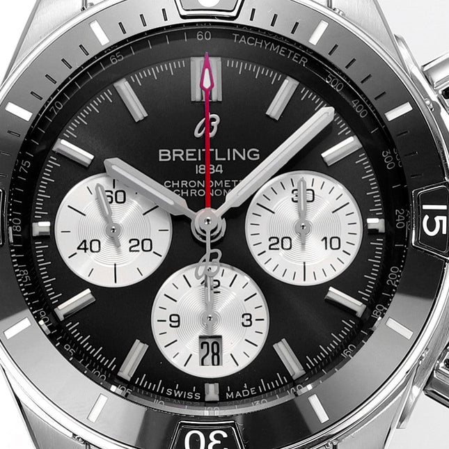 SUPER CHRONOMAT B01 44 CERAMIC BEZEL BLACK AND WHITE DIAL