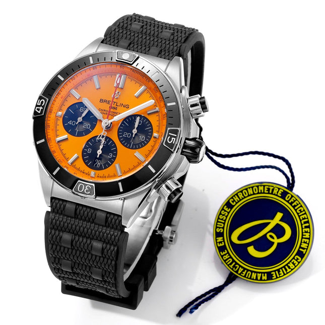 SUPER CHRONOMAT B01 44 STEEL CASE ORANGE AND NAVY BLUE DIAL