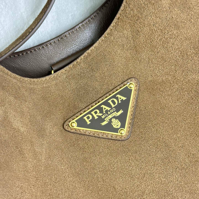 LARGE SHOULDER BAG 40 IN RUSSET BROWN SUEDE