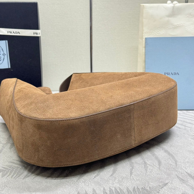 LARGE SHOULDER BAG 40 IN RUSSET BROWN SUEDE