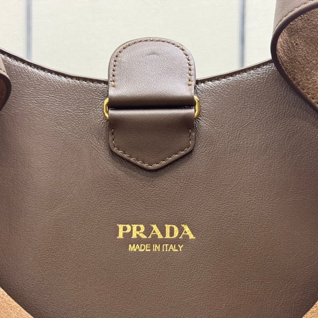 LARGE SHOULDER BAG 40 IN RUSSET BROWN SUEDE